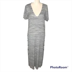 Anthropologie Postmark Ribbed Knit Dress Heather Gray Size xl